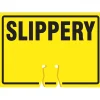 Accuform Traffic Cone Top Warning Sign, SLIPPERY, 10" x 14", Plastic (FBC729)