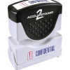 Accu-Stamp2 Two-Color Pre-Inked Shutter Message Stamp, CONFIDENTIAL, Blue/Red Ink (035536)