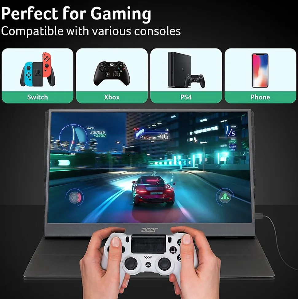 Acer 15.6" FHD 60Hz LED Portable Business Monitor with AMD FreeSync Technology, Black (PM161QBBMIUUX)