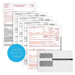 Adams 2024 1099-MISC 4-Part Laser/Inkject Tax Forms with Envelopes and software, 50/pack (LMISC425Q)