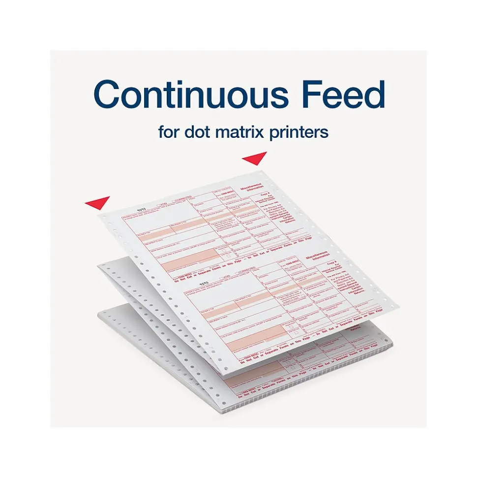 Adams 2024 1099-MISC Tax Form, 4-Part, 2-Up, Copy A, 1, B, 2, 24/Pack (STAX524MISC-24)