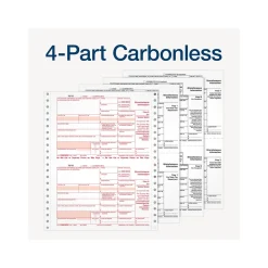 Adams 2024 1099-MISC Tax Form, 4-Part, 2-Up, Copy A, 1, B, 2, 24/Pack (STAX524MISC-24)