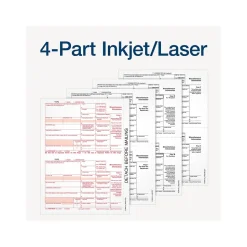 Adams 2024 1099-MISC Tax Form with e-files and Access to Adams Tax Forms Helper, 4-Part, 2-Up, Copy A, 1, B, 2, 50/Pack