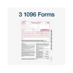 Adams 2024 1099-NEC Tax Form, 4-Part, 3-Up, Copy A, 1, B, 2, 24/Pack (STAX524NEC-24)