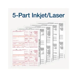 Adams 2024 1099-R Tax Form with Access to Adams Tax Forms Helper, 5-Part, 2-Up, Copy A, 1, B, 2, 10/Pack (STAX5R-24)