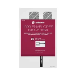 Adams 2024 Self-Seal Security-Tinted Double-Window 1099 Tax Envelope, 9" x 5-5/8", White, 25/Pack (STAX1-24)