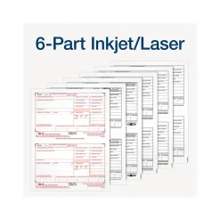 Adams 2024 W-2 Tax Form with W-3 Forms and Access to Tax Forms Helper, 6-Part, 2-Up, Copy A, 1, B, C, 2, D, 50/Pack