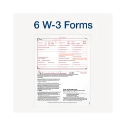 Adams 2024 W-2 Tax Form with W-3 Forms and Access to Tax Forms Helper, 6-Part, 2-Up, Copy A, 1, B, C, 2, D, 50/Pack