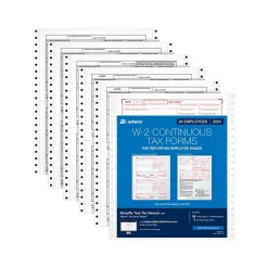Adams 2024 W-2 Tax Form with W-3 Forms, 6-Part, 2-Up, Copy A, D/1, B, C, 2, 24/Pack (STAX624-24)