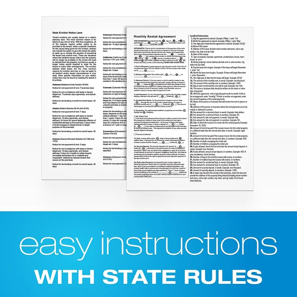 Adams Carbon Rental Applications, 8.5" x 11", (LF255)