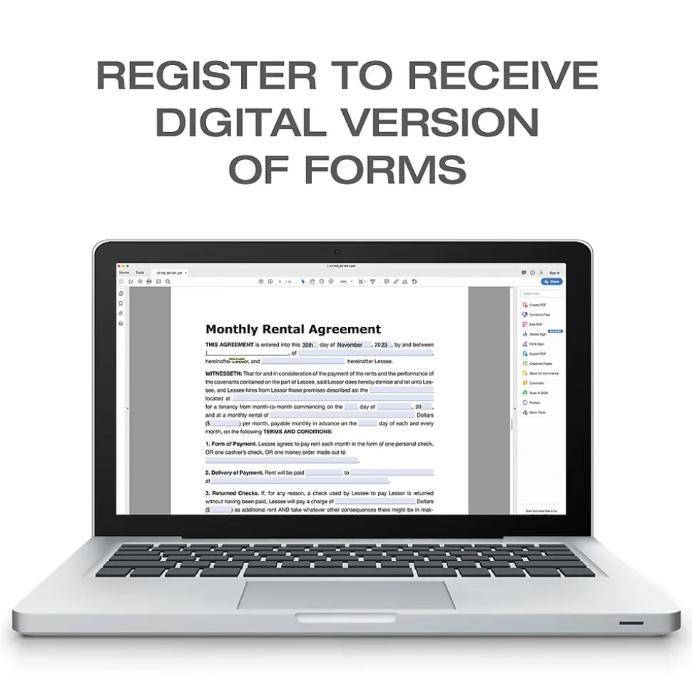 Adams Carbon Rental Applications, 8.5" x 11", (LF255)