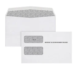 Adams Double Window Tax Form Envelopes, White, 100/Pack (7956E-S)
