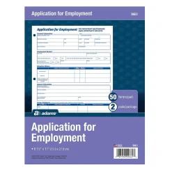 Adams Employment Applications, 50/Pad, 2 Pads/Pack (ABF 9661)