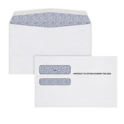 Adams Gummed Double Window 1095 B&C Tax Form Envelopes, White, 100/Pack (DW1095BC18-S)