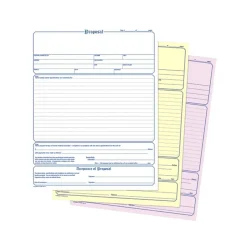 Adams 3-Part Carbonless Contractor Proposal Forms, 8.5" x 11.44", 50 Sets/Book (NC3819)