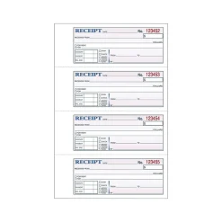 Adams 2-Part Carbonless Receipts, 2.75"L x 7.13"W, 200 Sets/Book (DC1182)