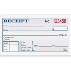 Adams 2-Part Carbonless Receipts Book, 2.75" x 4.88", 50 Forms/Book (DC2501)