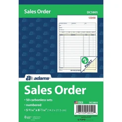 Adams 2-Part Carbonless Work Orders, 5.5625" x 8.4375", 10 Sets/Book, /Box (DC5805-10)