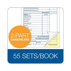 Adams 2-Part Employee Payroll Record Book, Each (ABF D4743)