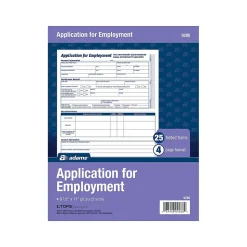 Adams 4-Part Employment Applications, 25/Pack (ABF 9288ABF)