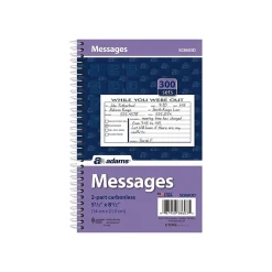 Adams Phone Message Pad, 5.5" x 8.5", Ruled, White, 100 Sheets/Pad (SC8603D)