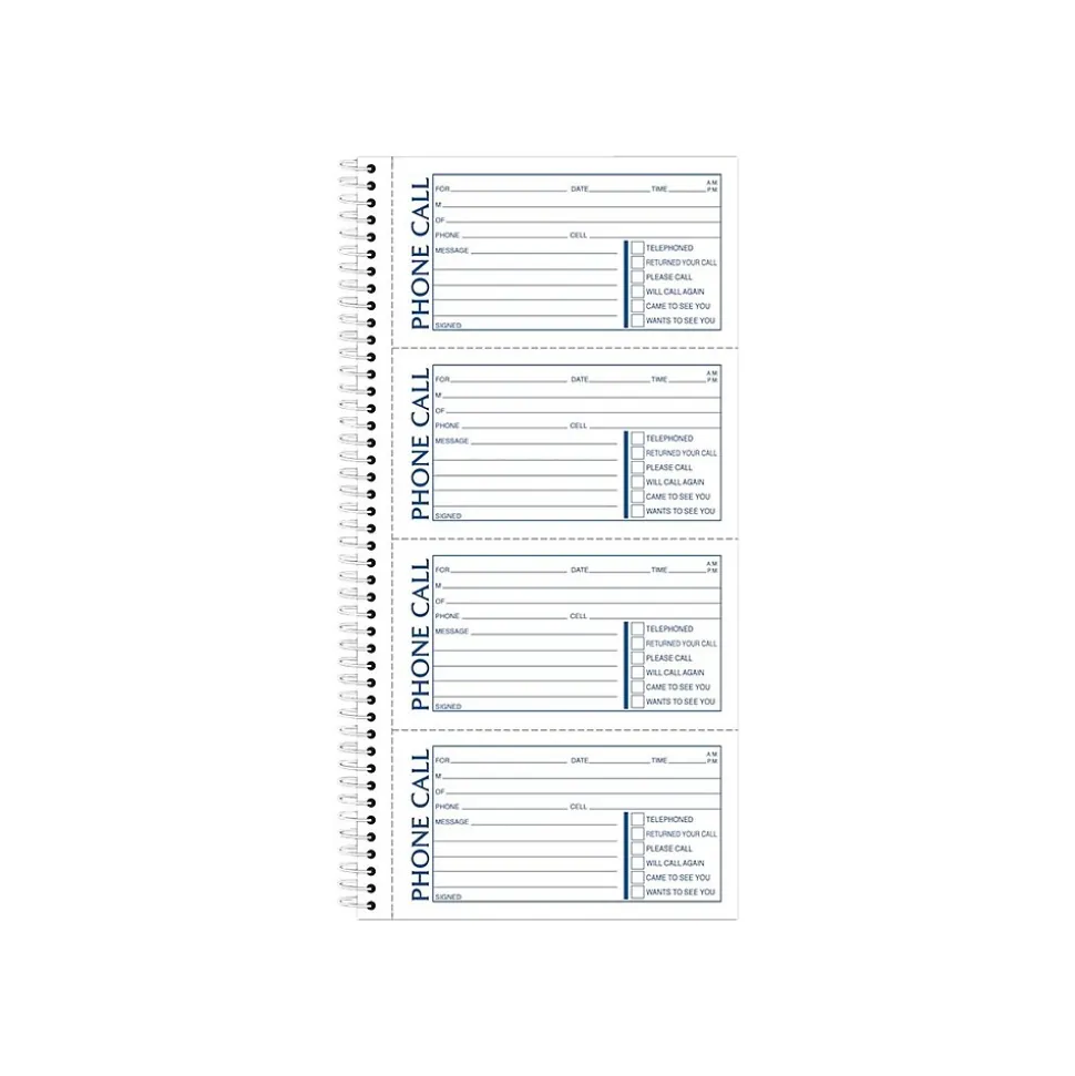 Adams Phone Message Pad, 5.5" x 11", Ruled, White, 100 Sheets/Pad (SC1154R)