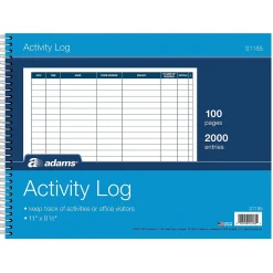 Adams Record Book, 8 Columns, 11" x 8.5", White, 50 Sheets/Book (S1185)