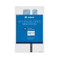 Adams Self-Seal Security-Tinted Double-Window W-2 Tax Envelope, White, 25/Pack (STAX2-24)