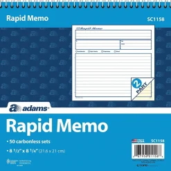 Adams Spiral Memo Books, 8-1/2
