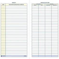 Adams Vehicle Mileage Records, 3 1/4" x 6 1/4", 36 Sets/Book (AFR10)