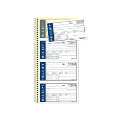 Adams Write 'N Stick 2-Part Carbonless Receipts Book, 2.75" x 4.75", White, 200 Forms/Book (SC1152WS)