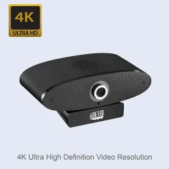 Adesso CyberTrack C100 HD 3840 x 2160 Webcam, 8 Megapixel, Black (Cybertrack C100)