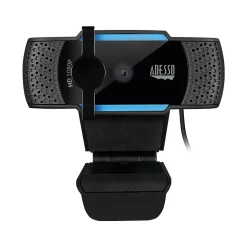 Adesso CyberTrack HD 1920x1080 Webcam, 2.1 Megapixels, Black/Blue (CYBERTRACKH5-TAA)