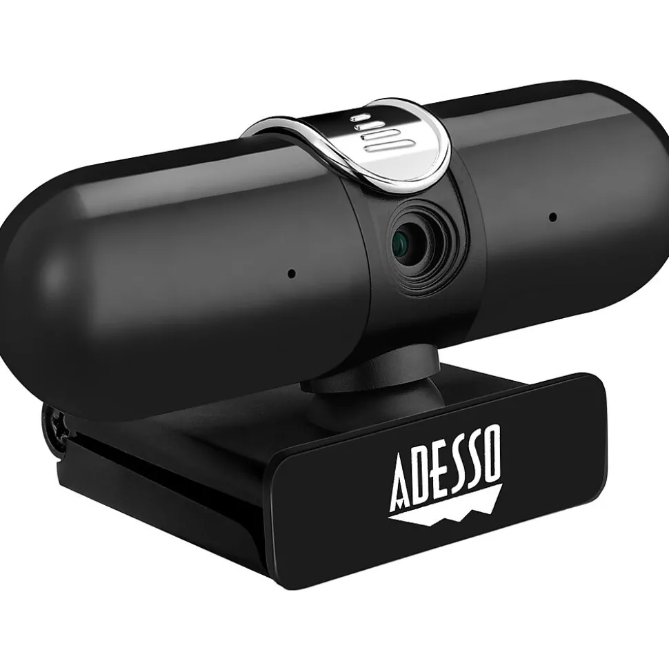 Adesso CyberTrack HD 2560x1440 Webcam, 4 Megapixels, Black/Silver (CYBERTRACKH7)