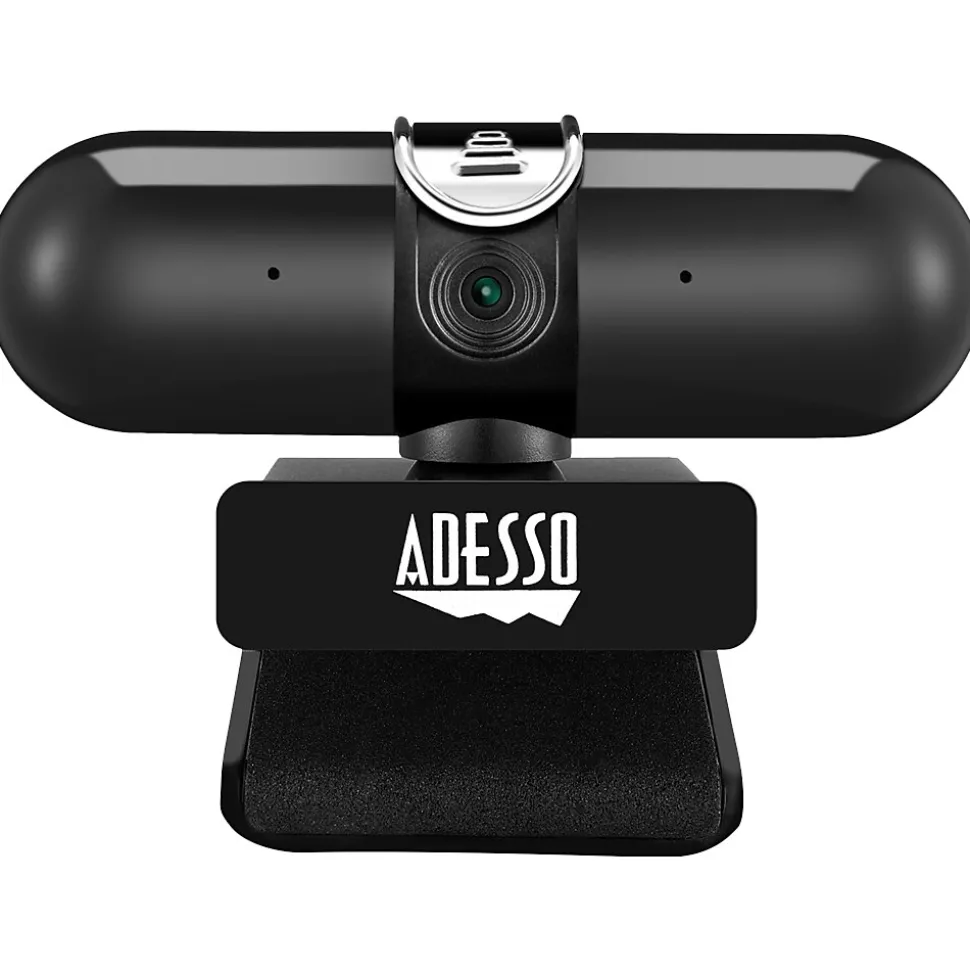 Adesso CyberTrack HD 2560x1440 Webcam, 4 Megapixels, Black/Silver (CYBERTRACKH7)