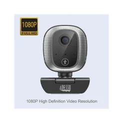 Adesso CyberTrack M1 HD 1080p Webcam, 2.1MP, Black (CYBERTRACK M1)