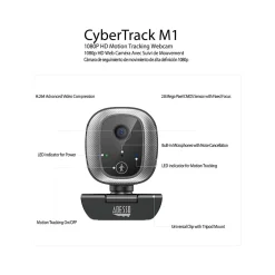 Adesso CyberTrack M1 HD 1080p Webcam, 2.1MP, Black (CYBERTRACK M1)