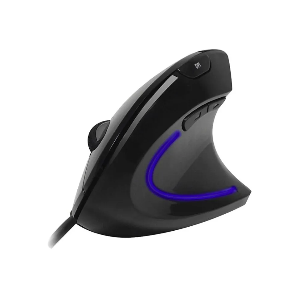 Adesso iMouse Wired Right Handed Optical USB Mouse, Glossy Black (IMOUSE E1)