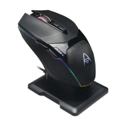 Adesso iMouse X50 Series Gaming Mouse with Charging Cradle, 2.4 GHz Frequency/33 ft Wireless Range, Left/Right Hand Use, Black