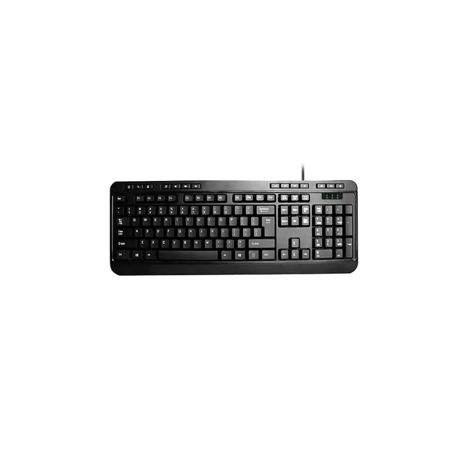 Adesso Multimedia Desktop Wired Keyboard, Black (AKB-132UB)