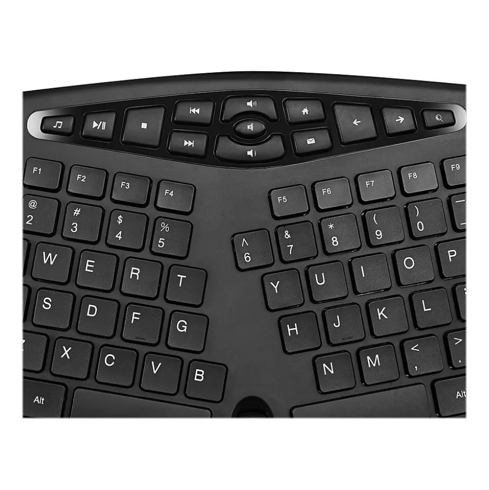 Adesso Tru-Form Media Ergonomic Keyboard, Black (AKB-160UB)