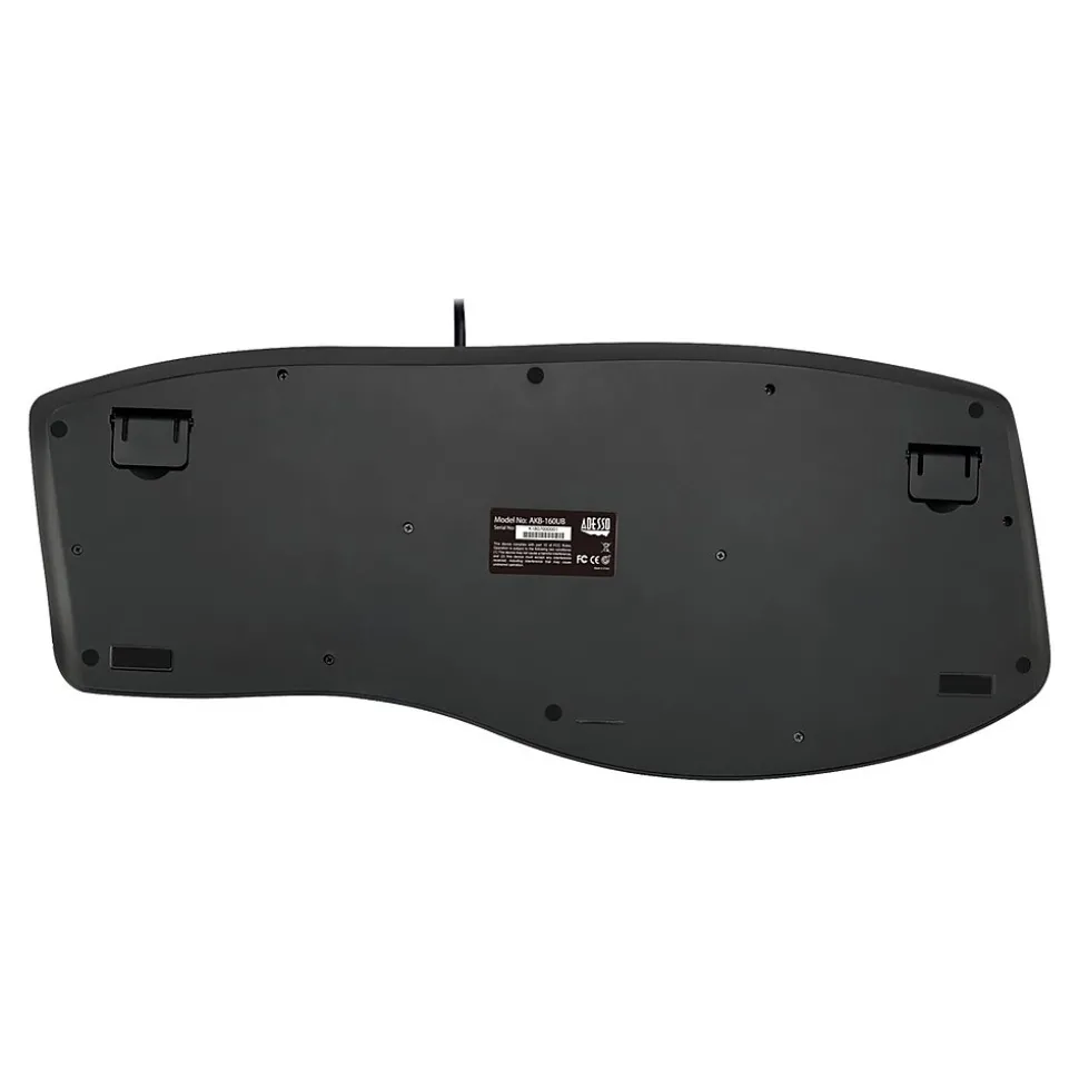 Adesso Tru-Form Media Ergonomic Keyboard, Black (AKB-160UB)