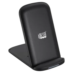 Adesso 10W Max Qi-Certified 2-Coil Foldable Wireless Charging Stand for Qi Capable Devices, Black (AUH-1020)
