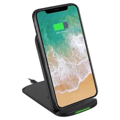 Adesso 10W Max Qi-Certified 2-Coil Foldable Wireless Charging Stand for Qi Capable Devices, Black (AUH-1020)