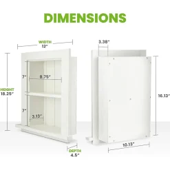 AdirHome 1-Shelf Recessed Wall Mount Shelf, 19