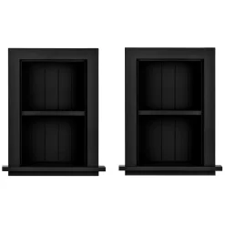 AdirHome 1-Shelf Wood Bathroom Recessed Wall Shelf, 19" x 12.75" x 4.75", Black, 2/Pack (515-01-BLK-2PK)