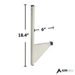 AdirOffice 18.25'' Steel Blueprint Storage Cubicle Wall Rack, Grey (618-GRY)