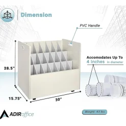 AdirOffice 21-Slot Mobile Roll File, 28.5