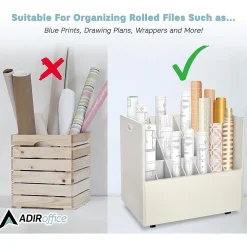 AdirOffice 21-Slot Mobile Roll File, 28.5