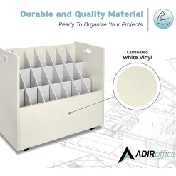 AdirOffice 21-Slot Mobile Roll File, 28.5